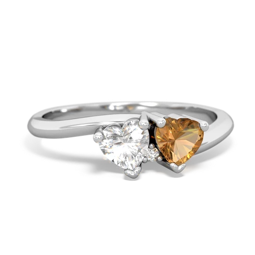 white topaz-citrine sweethearts promise ring