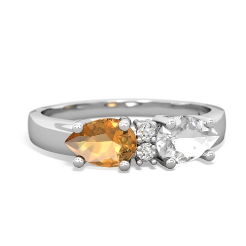 white topaz-citrine timeless ring