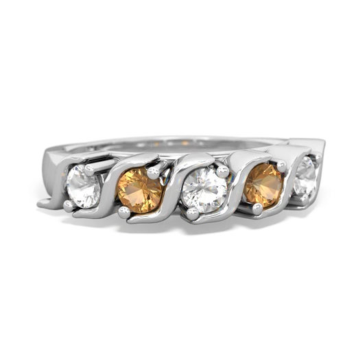 white topaz-citrine timeless ring