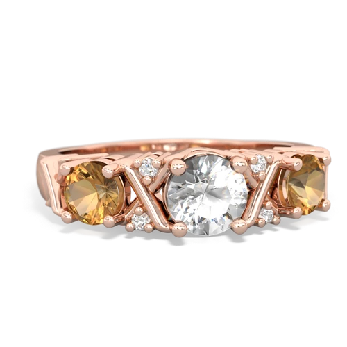 white topaz-citrine timeless ring