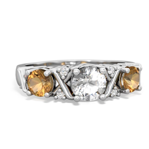 white topaz-citrine timeless ring