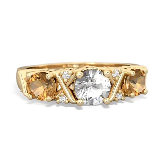 white topaz-citrine timeless ring