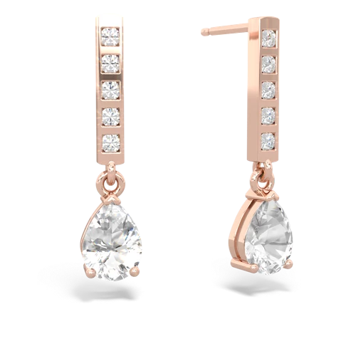 white topaz diamond drop earrings