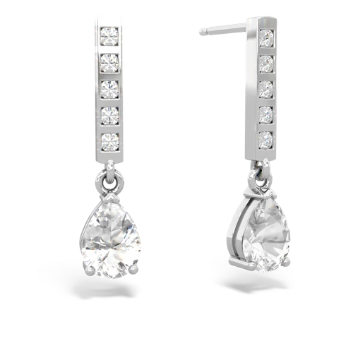 white topaz diamond drop earrings