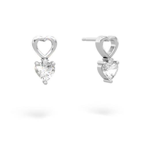 White Topaz Hearts and Hearts Genuine White Topaz earrings Earrings