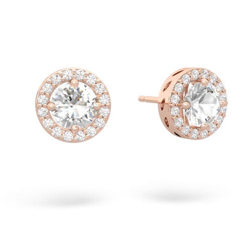 white topaz halo earrings