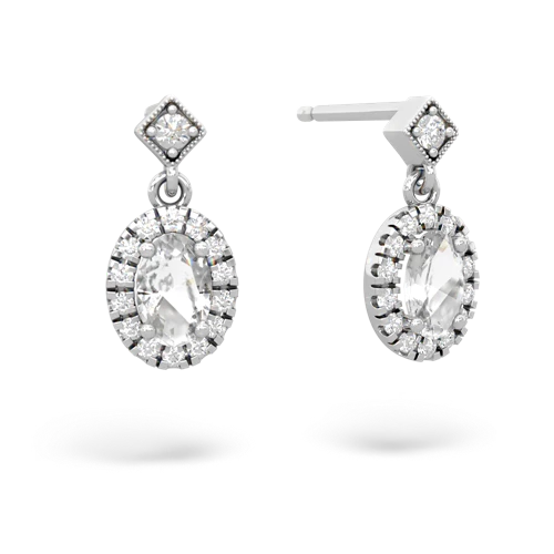White Topaz Antique-style Halo Genuine White Topaz earrings Earrings