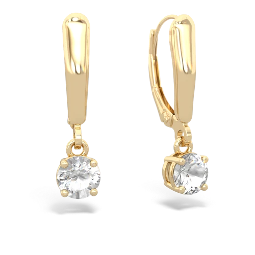 white topaz lever-back earrings