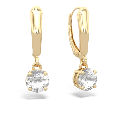 white topaz lever-back earrings