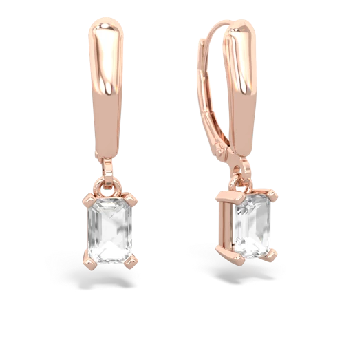 white topaz lever-back earrings