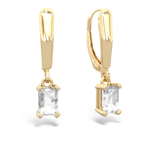 white topaz lever-back earrings