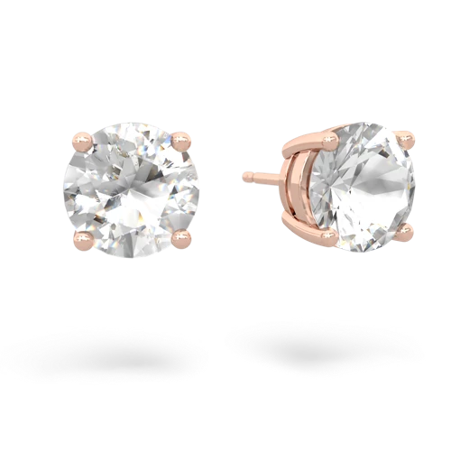 white topaz round-stud earrings