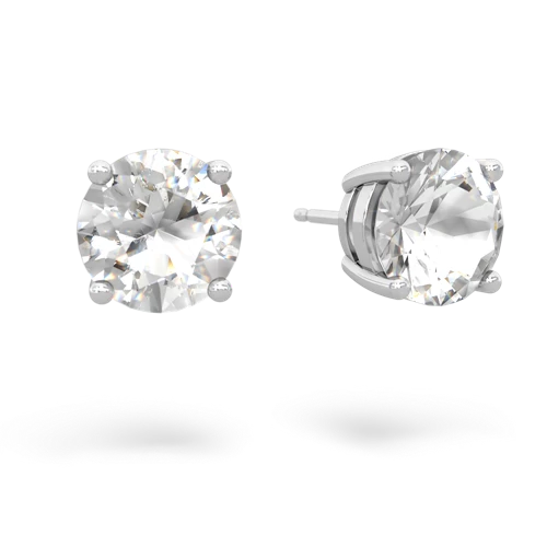 white topaz round-stud earrings