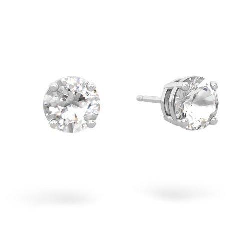 white topaz stud earrings