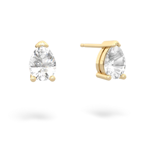 white topaz stud earrings