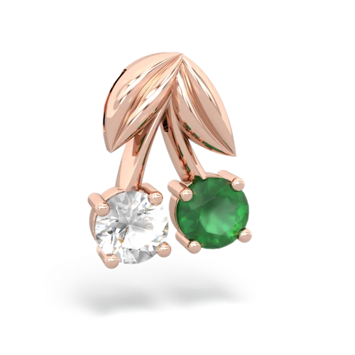 white topaz-emerald cherries pendant