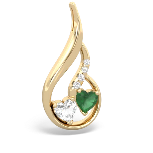 white topaz-emerald keepsake swirl pendant