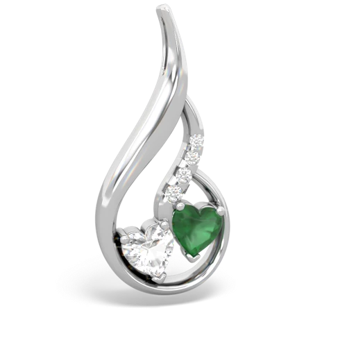 white topaz-emerald keepsake swirl pendant