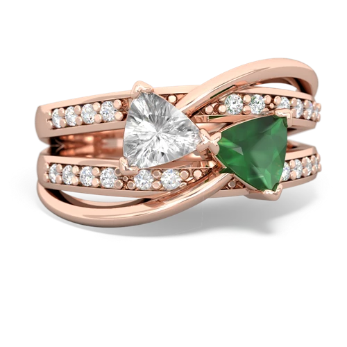 white topaz-emerald couture ring