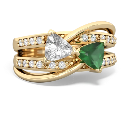 white topaz-emerald couture ring