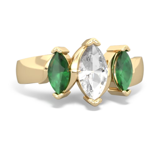 white topaz-emerald keepsake ring