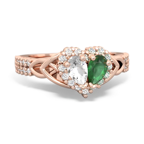 white topaz-emerald keepsake engagement ring