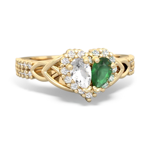 white topaz-emerald keepsake engagement ring