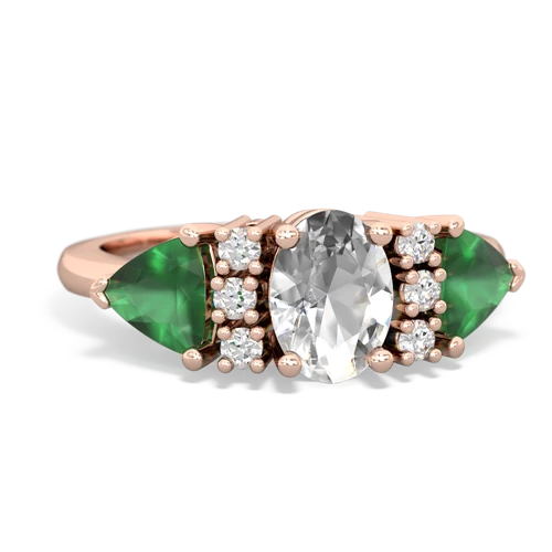 white topaz-emerald timeless ring