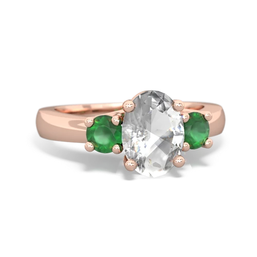 white topaz-emerald timeless ring