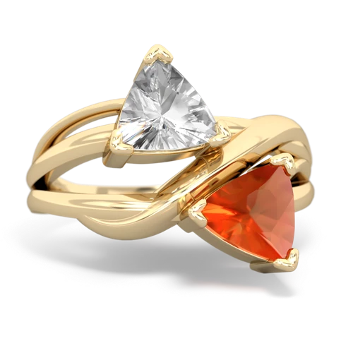 white topaz-fire opal filligree ring