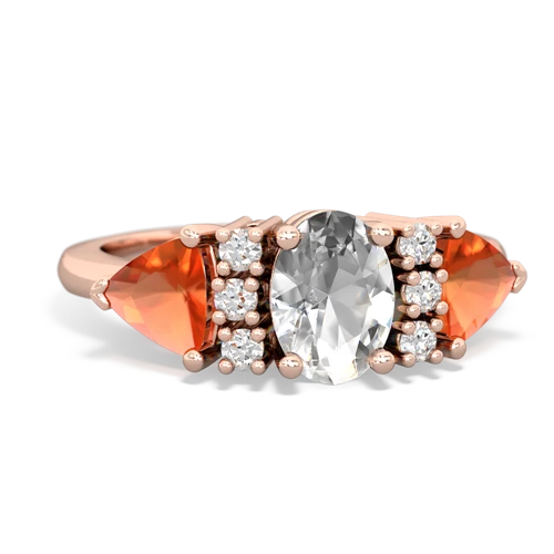 white topaz-fire opal timeless ring