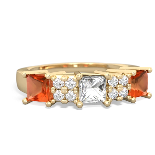 white topaz-fire opal timeless ring