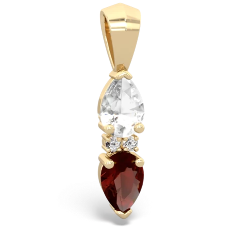 white topaz-garnet bowtie pendant