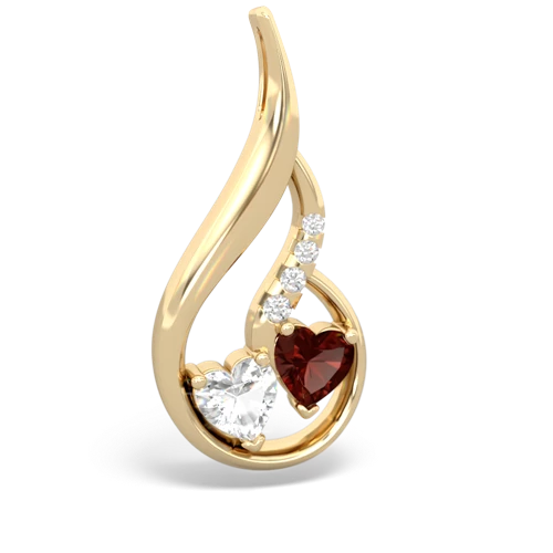 white topaz-garnet keepsake swirl pendant