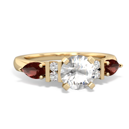 White Topaz Genuine White Topaz with Genuine Garnet and Genuine Garnet Engagement ring Ring