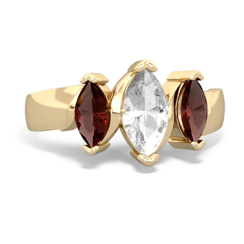 white topaz-garnet keepsake ring