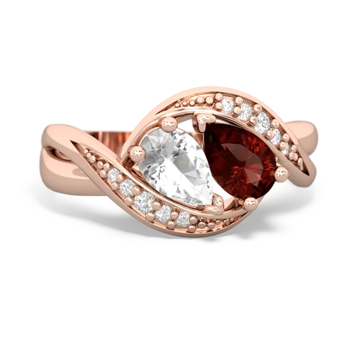 white topaz-garnet keepsake curls ring