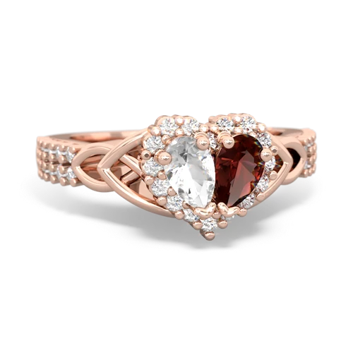 white topaz-garnet keepsake engagement ring
