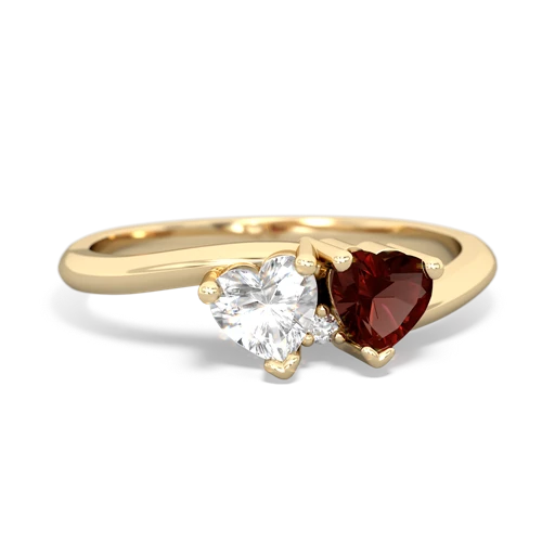 white topaz-garnet sweethearts promise ring