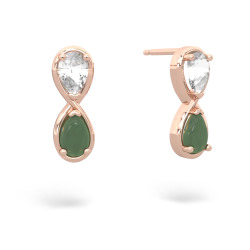 white topaz-jade infinity earrings