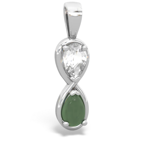 white topaz-jade infinity pendant