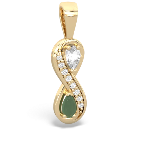 white topaz-jade keepsake infinity pendant