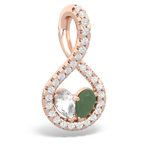 white topaz-jade pave twist pendant
