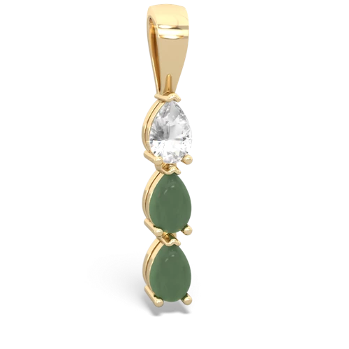 white topaz-jade three stone pendant