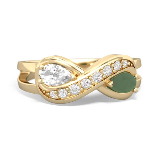 white topaz-jade diamond infinity ring