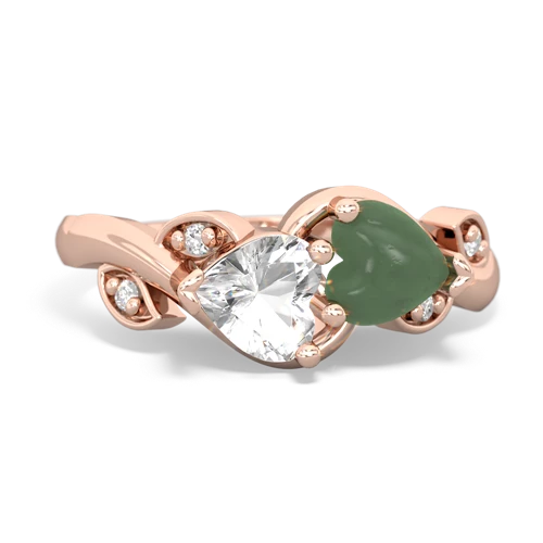 white topaz-jade floral keepsake ring
