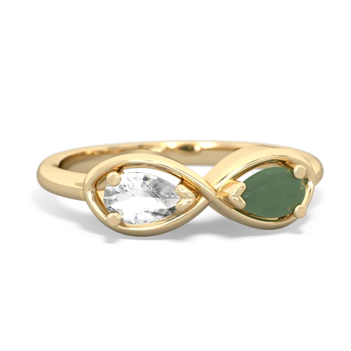white topaz-jade infinity ring