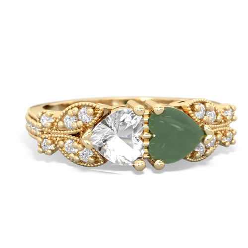 white topaz-jade keepsake butterfly ring