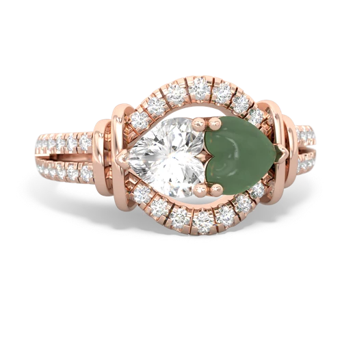 white topaz-jade pave keepsake ring