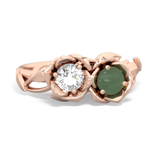 white topaz-jade roses ring